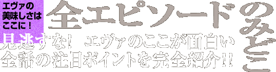 エヴァの美味しさはここに!全エピソードのみどころ 見逃すな! エヴァのここが面白い全話の注目ポイントを完全紹介!!