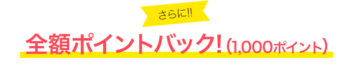 さらに!!全額ポイントバック!(1,000ポイント)