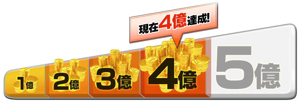 現在4億達成!