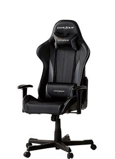 カーボンブラックハードレザー仕様 デラックスレーサーチェア 【DXRACER DX-57(シルバー)】