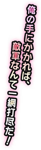 俺の手にかかれば、敵軍なんて一網打尽だ!