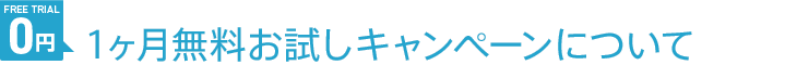 1ヶ月無料お試しキャンペーンについて