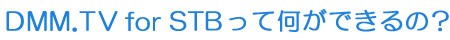 DMM.TVって何ができるの?