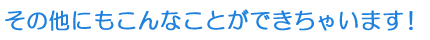 その他にもこんなことができちゃいます!